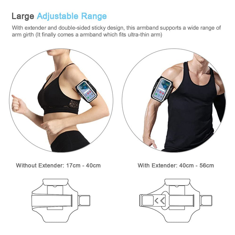 JEMACHE Running Armband for Samsung Galaxy S21 Ultra, S20 Plus, S21 Plus 5G, S20 FE, Note 20 Ultra 10+ 9 8, Gym Workouts Arm Band with Earbuds Pocket, Card Holder (Black) Black - LeoForward Australia