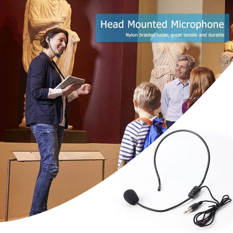  [AUSTRALIA] - HUACAM Headset Microphone, Set of 2, Hands Free Microphone Headset for Singing, Flexible Wired Boom for Voice Amplifier,Teachers, Speakers, Coaches, Presentations, Seniors and More