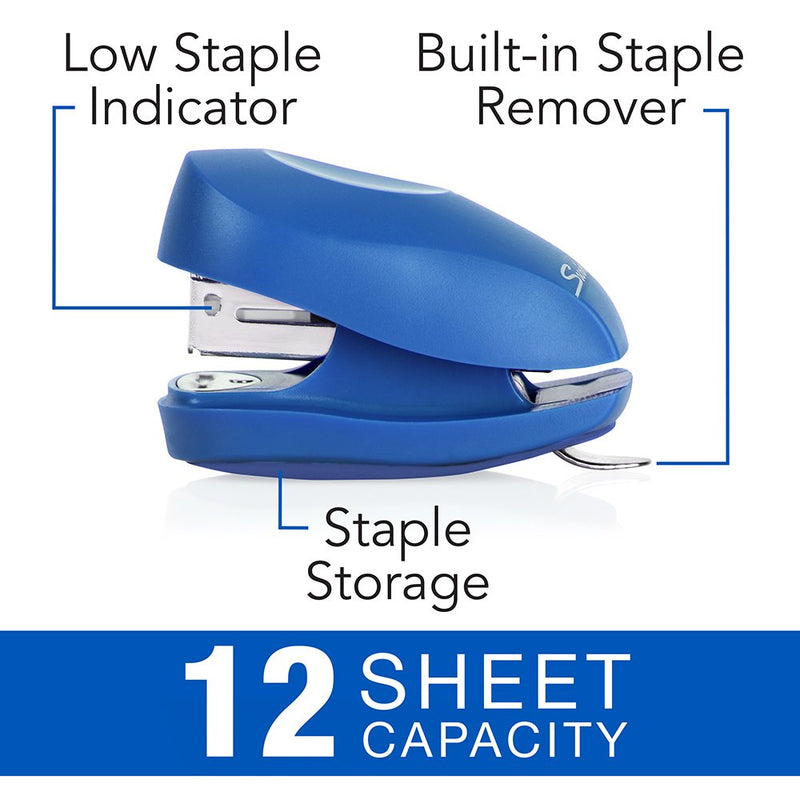  [AUSTRALIA] - Swingline Mini Stapler, Tot, 12 Sheet Capacity, includes Built-In Staple Remover & 1000 Standard Staples, Blue - S7079172