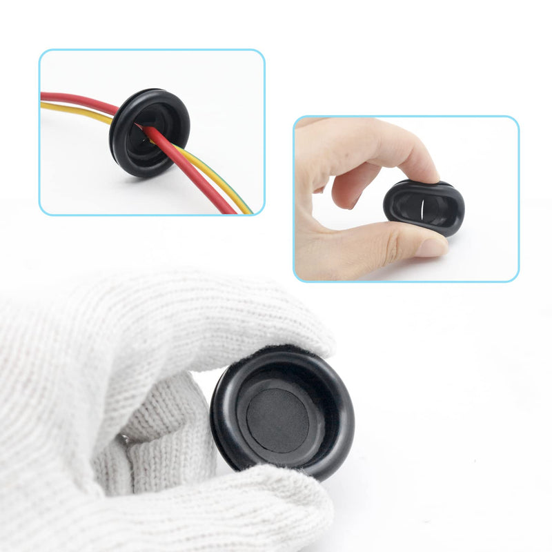  [AUSTRALIA] - Vrupin 188 Pieces Closed Rubber Grommet Firewall Solid Closed Hole Plug Assortment Kit for Wire Electrical Appliance Plumbing 7 Sizes