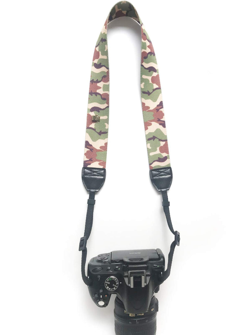  [AUSTRALIA] - Camera Strap Neck, Adjustable Vintage Soft Camera Straps Shoulder Belt for Women /Men,Camera Strap for Nikon / Canon / Sony / Olympus / Samsung / Pentax ETC DSLR / SLR Soft Camouflage