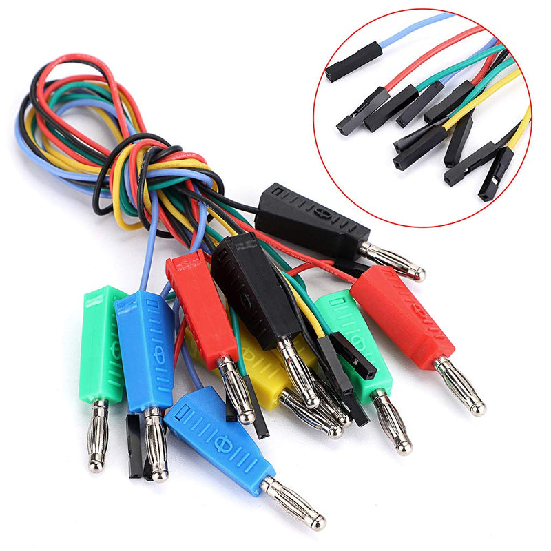  [AUSTRALIA] - Sumnacon 10 Pcs Stackable Banana Plug to Female Jumper Wire - 26 AWG Binding Post to Solderless Breadboard Jumper Wire, Soft Silicone Flexible Wire Leads for Electrical Testingrical Testing