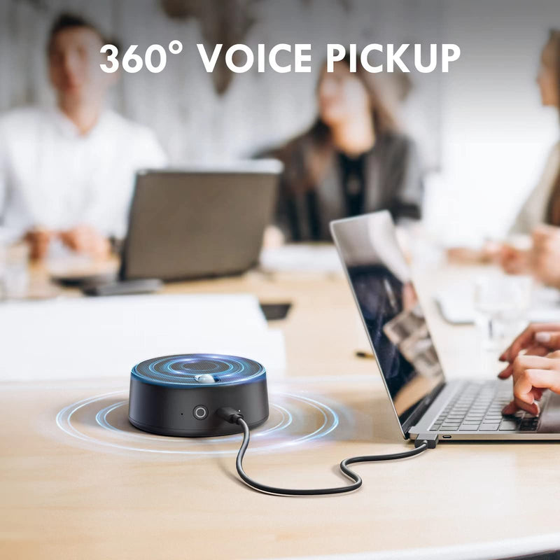  [AUSTRALIA] - ROFALL USB Computer Speakers with Microphone, PC Laptop Speaker with Mic, 3 Sound Modes, Hand Free Enhanced Voice Pick up, Compatible with Zoom for Personal Call and Home Office Meeting