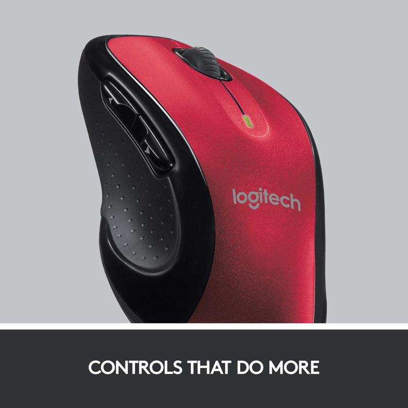  [AUSTRALIA] - Logitech M510 Wireless Computer Mouse – Comfortable Shape with USB Unifying Receiver, with Back/Forward Buttons and Side-to-Side Scrolling - Red