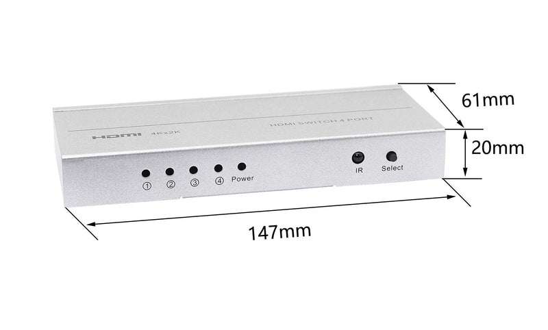  [AUSTRALIA] - CERRXIAN HDMI Switch 4 in 1 Out , 4K@30Hz HDMI Switcher Box with IR Remote Control Support HDCP 4Kx2K 1080P for PC Laptop,Xbox 360 One,PS4 PS3,Blu-ray Player,Roku Fire Stick(4 in 1 Out)