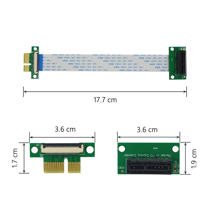  [AUSTRALIA] - CERRXIAN 14cm 90 Degree PCI-Express 1X Riser FPV Cable, PCI-E 36PIN 1X Extension Cable