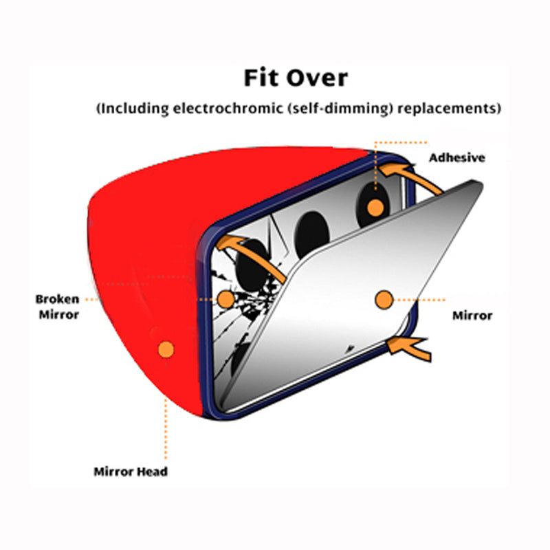 Mirror Glass and ADHESIVE for Mercedes Benz Various Models Driver Left Side Replacement - AUTO DIM FIT OVER - LeoForward Australia