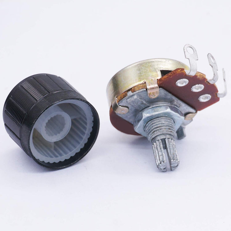  [AUSTRALIA] - TWTADE / 3pcs 50K ohm Potentiometer Single Turn Rotary Linear Variable Potentiometer + 3pcs black Aluminum alloy knob