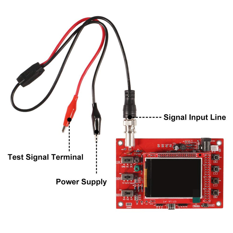 DSO 138 DIY Oscilloscope Kit Opening Source 2.4" TFT 1MSPS Digital Oscilloscope Kit with DIY Parts & Probe, Handheld Pocket Electronic Learning Set, Assembled Vision (Welded) DSO138 weld - LeoForward Australia