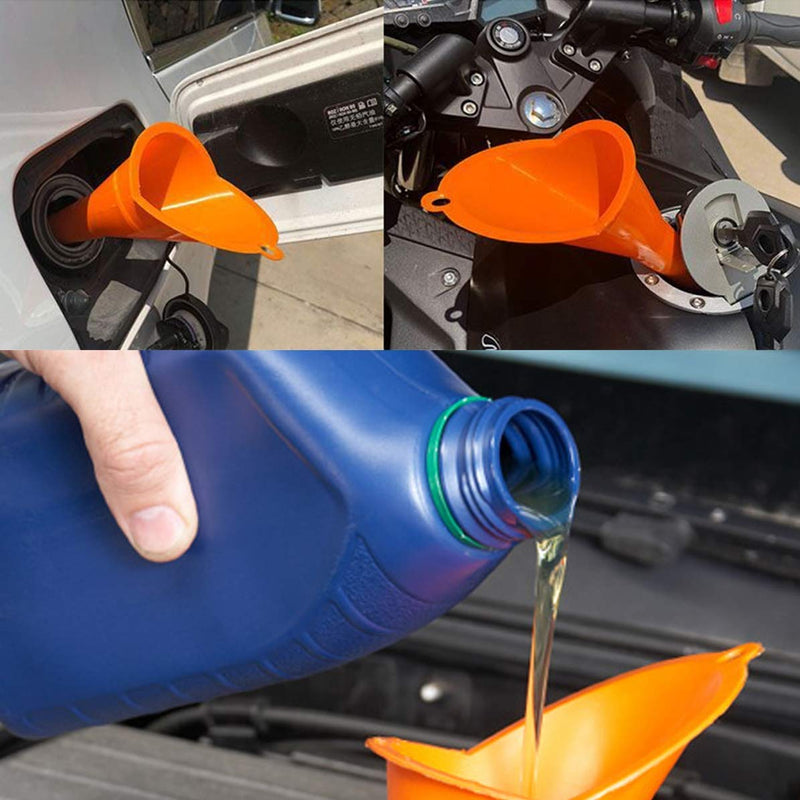  [AUSTRALIA] - Katzco Multipurpose Long Stem Plastic Funnel - 1 Pack Funneling Accessory - for Cars, Gas Tanks, Engine Oil, Water, Diesel Fuel, Kerosene, Gasoline, and Other Liquids