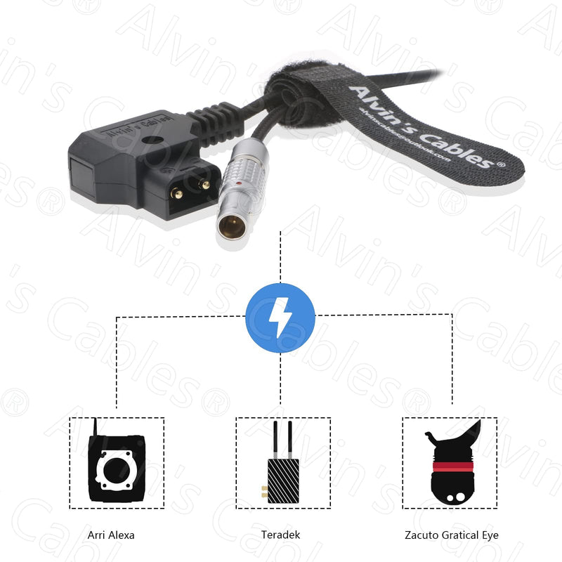  [AUSTRALIA] - Alvin's Cables Flexible D-Tap to 2 Pin Male Power Cable for Teradek, SmallHD Monitor, Vaxis 60cm|23.6inches Braided Wire Straight 2 pin Flexible Cable