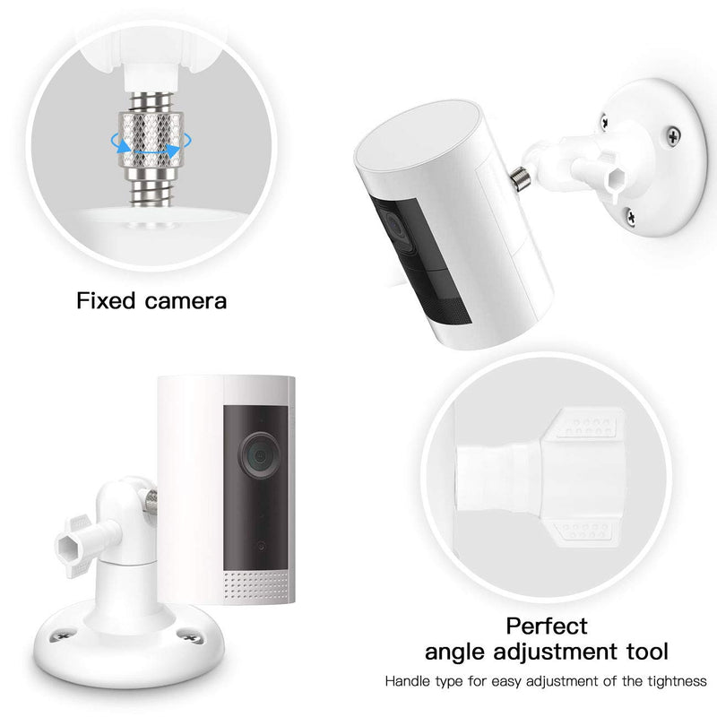 [AUSTRALIA] - 360 Degree Adjustable Mount for Stick Up Cam/Indoor Cam/Battery Cam,TIUIHU Stable Outdoor Ceiling Bracket Mounting Kit for Plug-in HD Security Camera (2-Pack,White) White