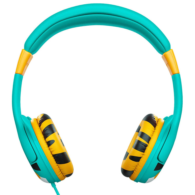  [AUSTRALIA] - Kidrox Tiger-Ear Kids Headphones Boys/Girls - 85dB Volume Limited, Wired Toddler Headphones for School, Adjustable Headband, Tangle Free Cable, Cute Design, Small Turquoise Children Headphones On Ear