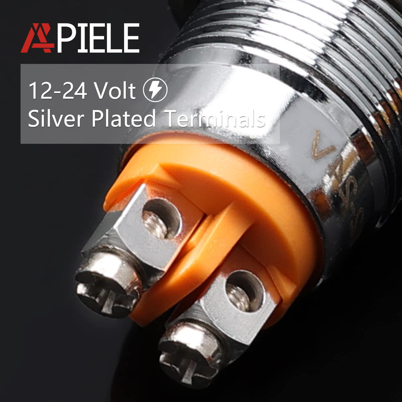  [AUSTRALIA] - API-ELE [ 3 Year Warranty] 5 Pcs of LED Indicator Light 16mm Metal Shell Pilot Custom Dash Signal Lamp Concave Head (12V DC) Multicolor