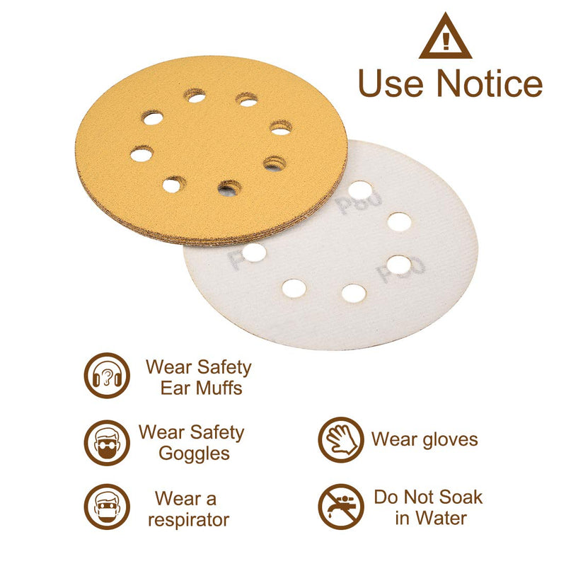  [AUSTRALIA] - uxcell 5 inch 8 Holes Sanding Discs, 320-Grits Hook and Loop Flocking Sandpaper Sand Paper for Orbital Sander 5pcs