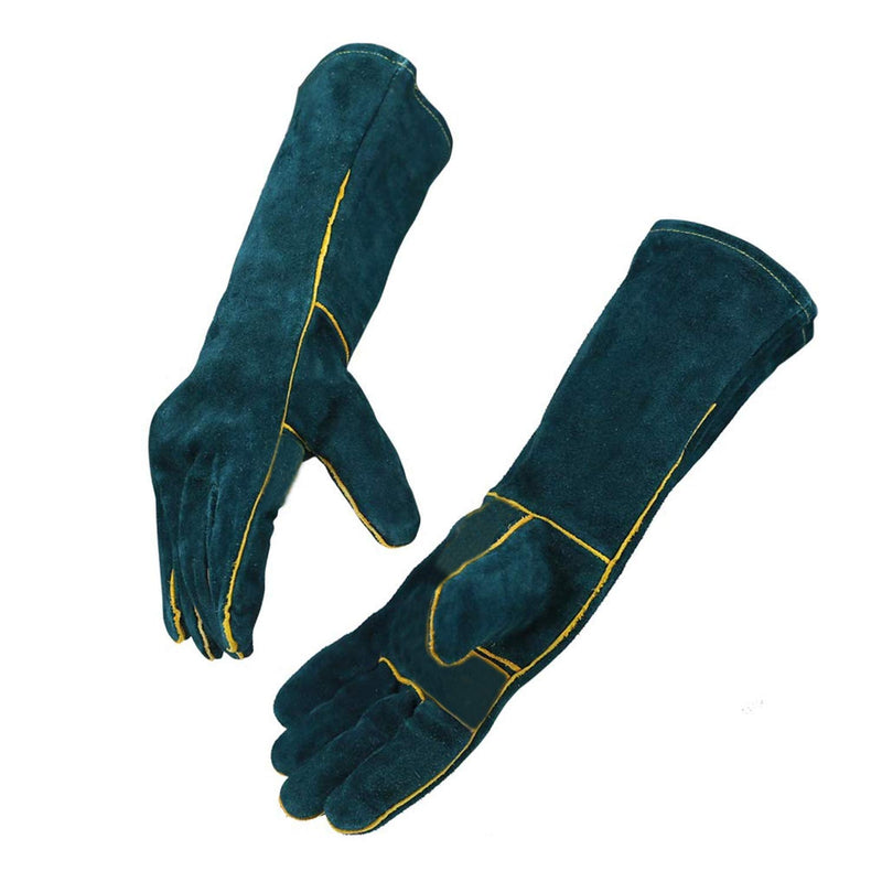  [AUSTRALIA] - AOWPFVV Animal Handling Gloves Bite Proof - Puncture Proof Gloves - Dog Bite Gloves for Grooming - Leather Welding Gloves /Kevlar /Bite Proof - Cat Gloves /Fire Resistance Proof 16 INCH Long Gloves