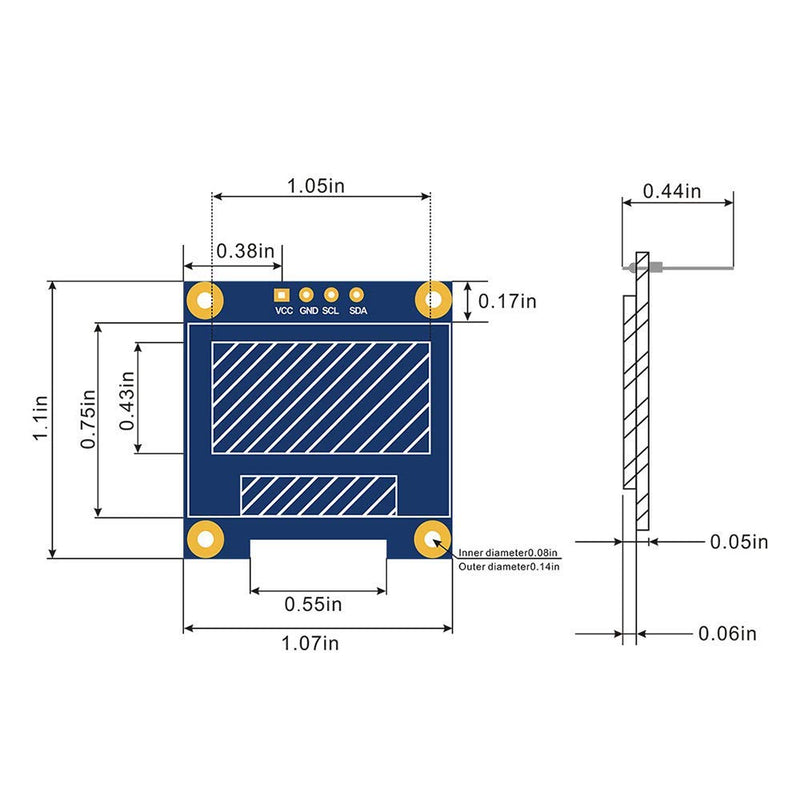  [AUSTRALIA] - ACEIRMC 4pcs 0.96 Inch OLED Module 12864 128x64 SSD1315 Driver IIC I2C Serial Self-Luminous Display Board Compatible with Arduino Raspberry PI (Blue and Yellow) Blue and Yellow