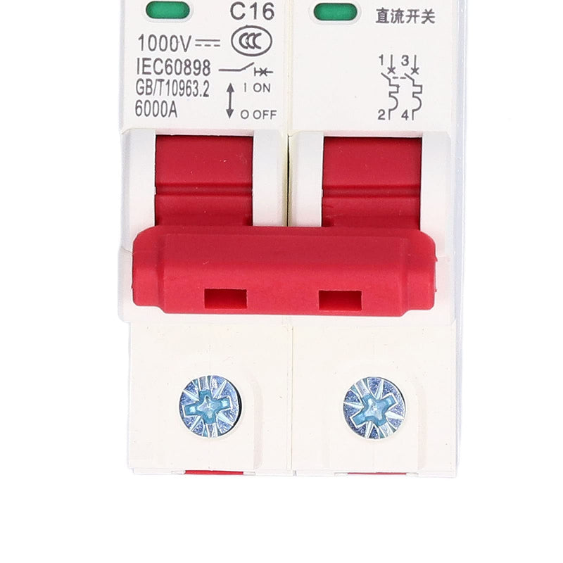  [AUSTRALIA] - 2P DC circuit breaker 1000V mini circuit breaker DC circuit breaker DIN rail mounting for solar photovoltaic systems DZ47-63Z (16A) 16A