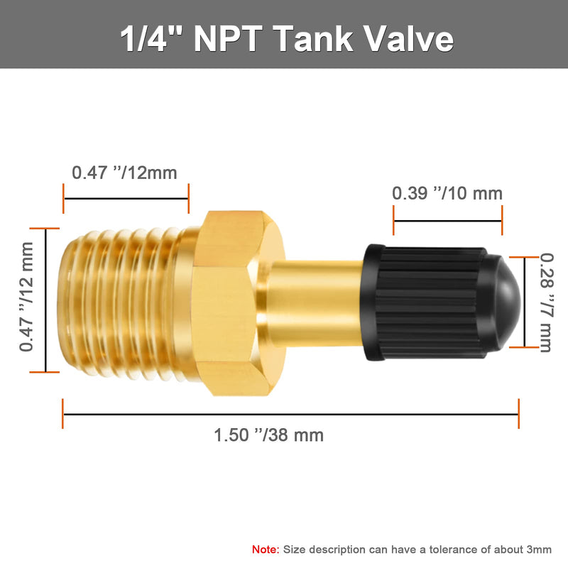  [AUSTRALIA] - GODESON 1/4" NPT Tank Valve, Anti-Corrosion Brass Schrader Valve with 1/4" Male NPT,Using with Air Compressor Tanks(Pack of 4) 1/4"NPT