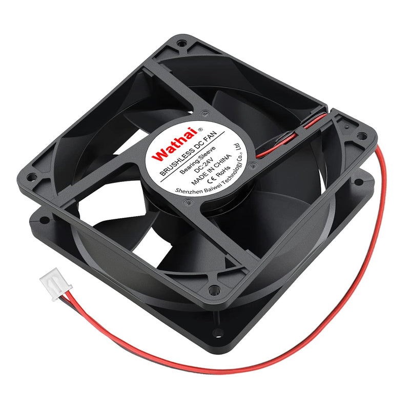  [AUSTRALIA] - Wathai 120x120x38mm 120mm 24V 2Pin Brushless DC Industrial Cooling Case Fan 24V 2Pin Sleeve