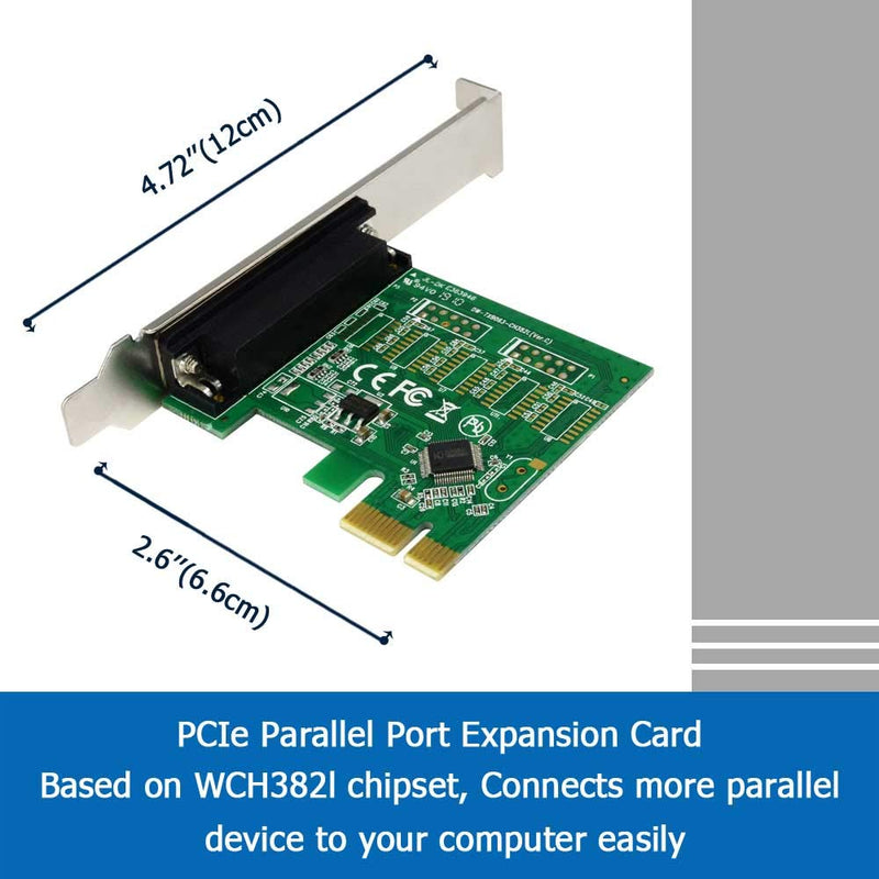  [AUSTRALIA] - GODSHARK PCIe Parallel Port Expansion Card, PCI Express to DB25 LPT Converter Adapter Controller for Desktop with Low Bracket, Support SPP / PS2 / EPP / ECP Modes