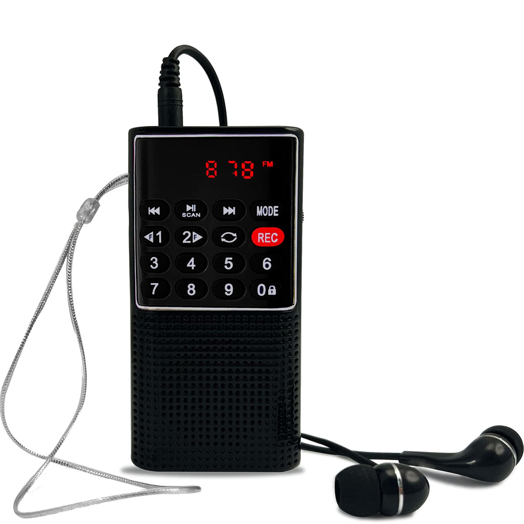  [AUSTRALIA] - Gelielim Portable Pocket Radio Battery Mini Walkman FM Radio with Recorder, Earphone, Rechargeable Battery Operated, TF Card Player for Walk/Gym/Camping/Running(No AM)