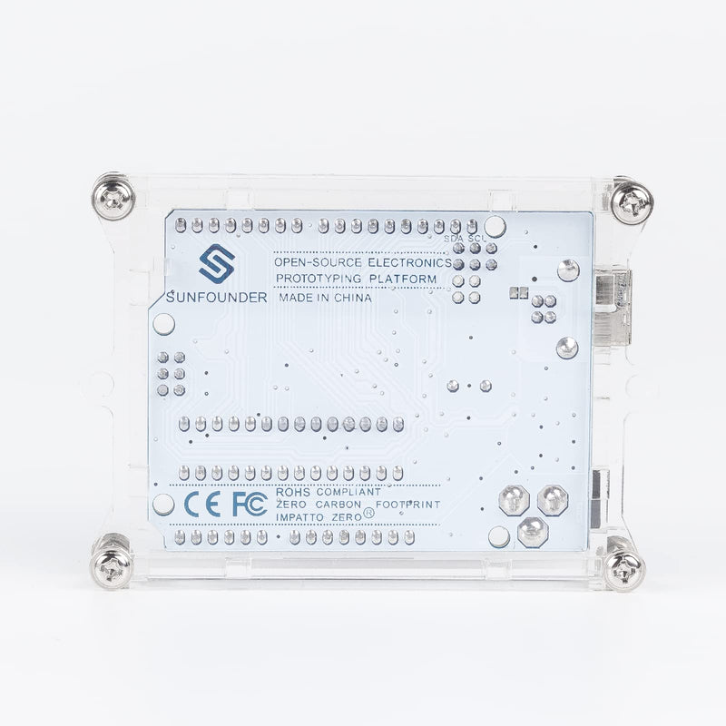  [AUSTRALIA] - SunFounder Case Enclosure New Transparent Gloss Acrylic Computer Box Compatible with Arduino Uno R3 Compatible with UNO R3 Case