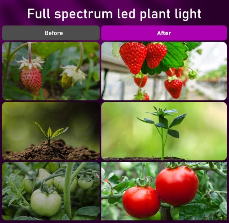  [AUSTRALIA] - Plant lamp LED 40W plant light 80 LEDs plant light growth lamp grow light full spectrum with 10 levels, 3 modes, 4 heads growth lamp with timer for gardening bonsai