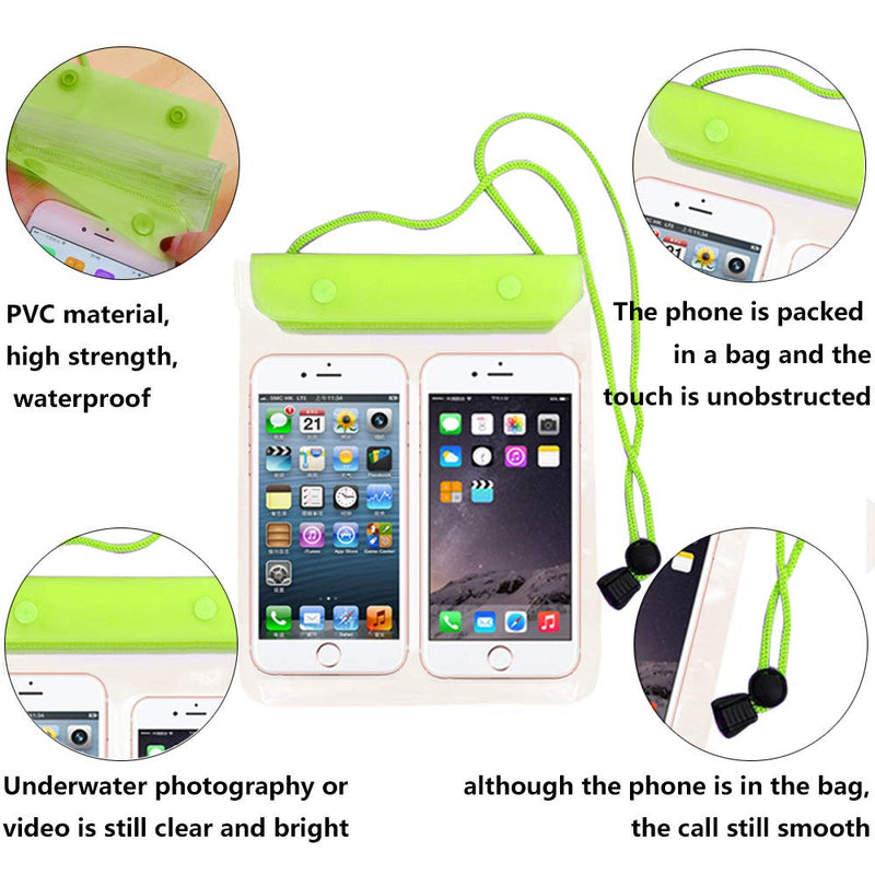  [AUSTRALIA] - FECEDY 4 Packs Universal Waterproof Case Big Phone Dry Bag Pouch Tablet case for 2pcs iPhone 13 12 11 Pro Xs/XR/X/Max 10 9 8 7 6S Plus Samsung Galaxy S10 S10e S9 S8 +/Note 9 8, Pixel 3 2 XL