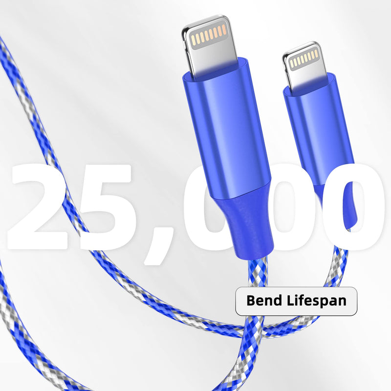  [AUSTRALIA] - MenoSupp iPhone Charger Fast Charging Cable 3 Pack 10 FT MFI Certified Lightning Cable Nylon Braided iPhone Charger Cord Compatible with iPhone 13 12 11 Pro Max XR XS X 8 7 6 Plus SE and More