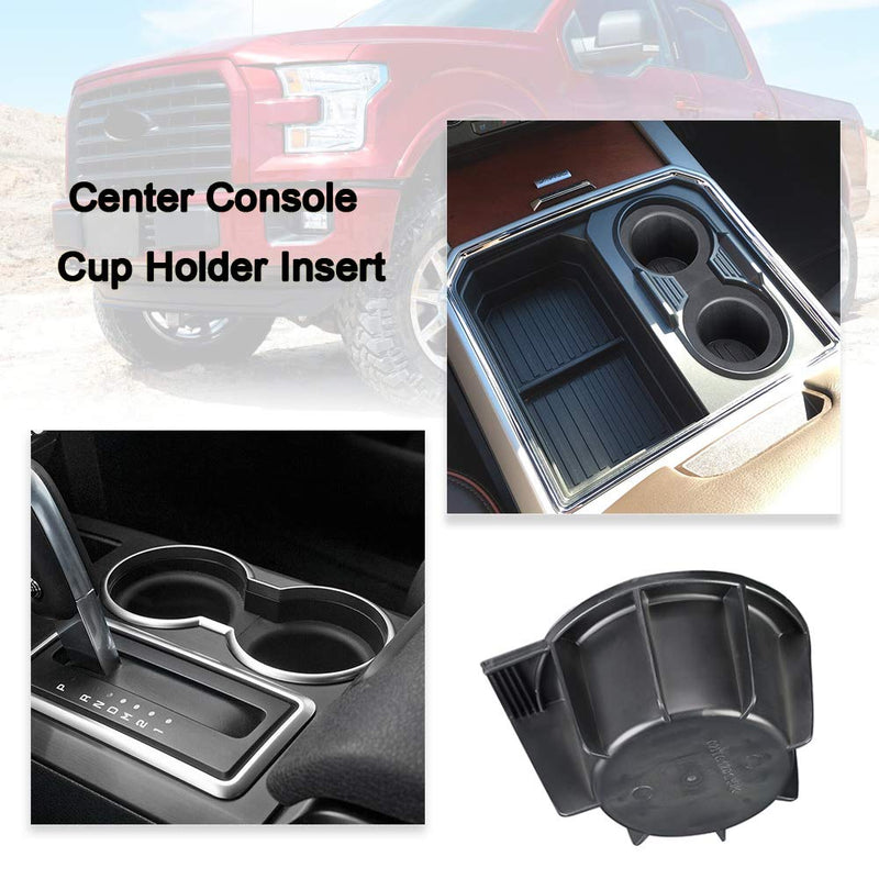  [AUSTRALIA] - F-150 Cup Holder Insert Fit for 2004-2008 Ford F-150 with Flow Through Console ,2009-2014 F150 Without Flow Through Console, Replacement Front Center Console Cup Holder