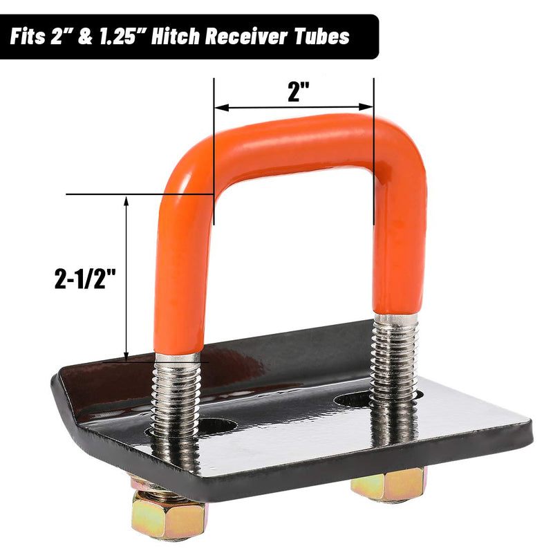  [AUSTRALIA] - CZC AUTO Hitch Tightener Heavy Duty Anti-Rattle Stabilizer for1.25 2 Inch Hitch, Rubber Coated Lock Down Hitch Stabilizer Set with a Wrench for Hitch Tray Cargo Carrier Bike Rack Trailer Ball Mount Orange 1 Pack