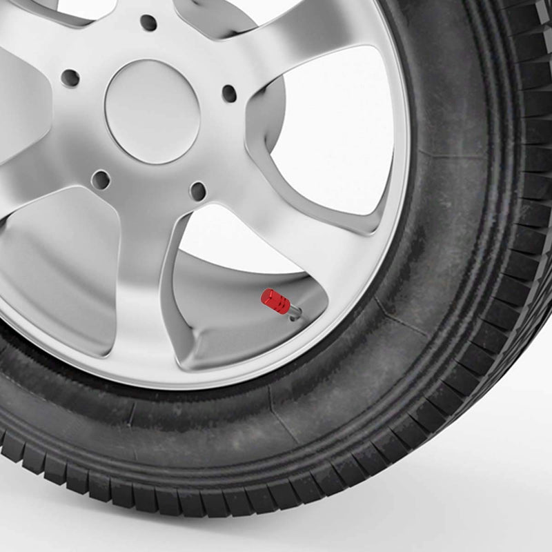  [AUSTRALIA] - Winka Hexagon Tire Stem Valve Caps Aluminium Car Dustproof Caps Tire Wheel Stem Air Valve Caps, 5 Pieces Red
