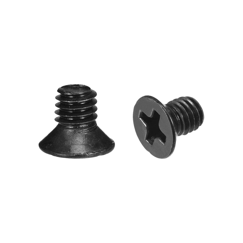  [AUSTRALIA] - uxcell M4 x 6mm Phillips Screw Fastener Black for Laptop PC TV Fan Switch 50pcs