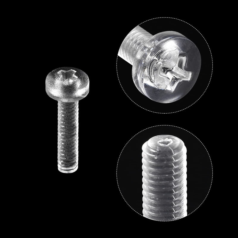  [AUSTRALIA] - uxcell M2x10mm Plastic Phillips Bolts 50pcs PC Pan Head Machine Screws Transparent