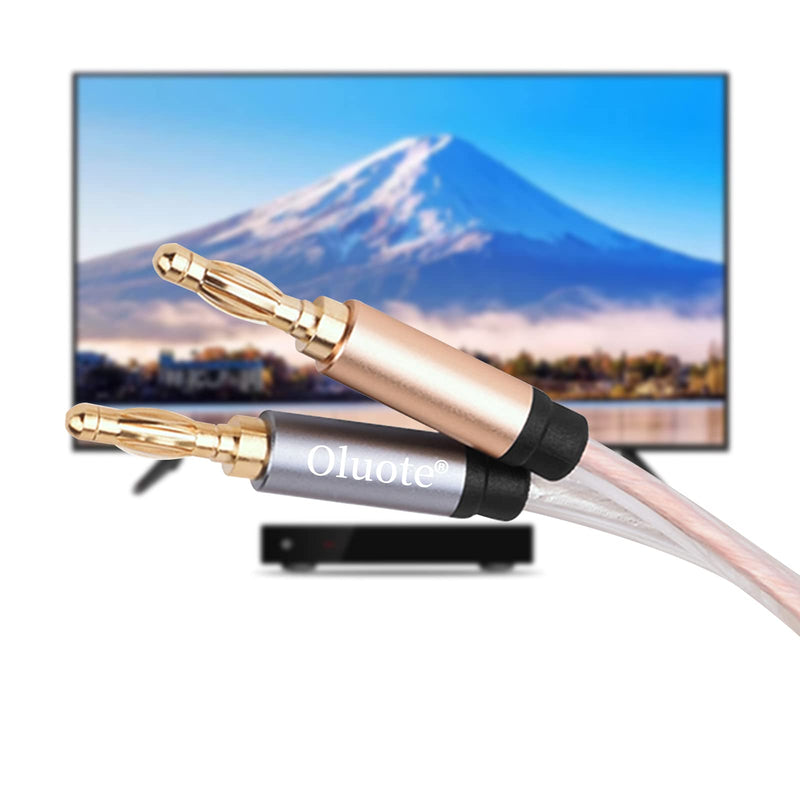  [AUSTRALIA] - Oluote Speaker Banana Cable, Speaker Wire with Dual Gold Plated Plug Tips, Transparent PVC Oxygen-Free Copper Construction (26.2FT) 26.2FT