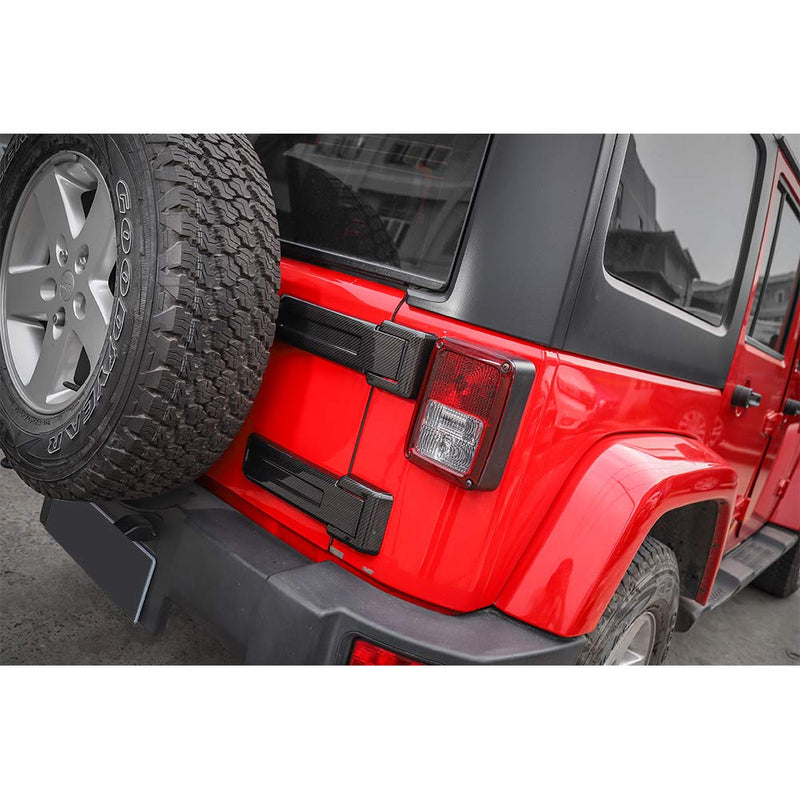 RT-TCZ Tailgate Hinge Cover Spare Tire Rear Door Liftgate Trim for 2007-2017 Jeep Wrangler JK & Unlimited (Carbon Fiber,2-Pack) Carbon Fiber - LeoForward Australia