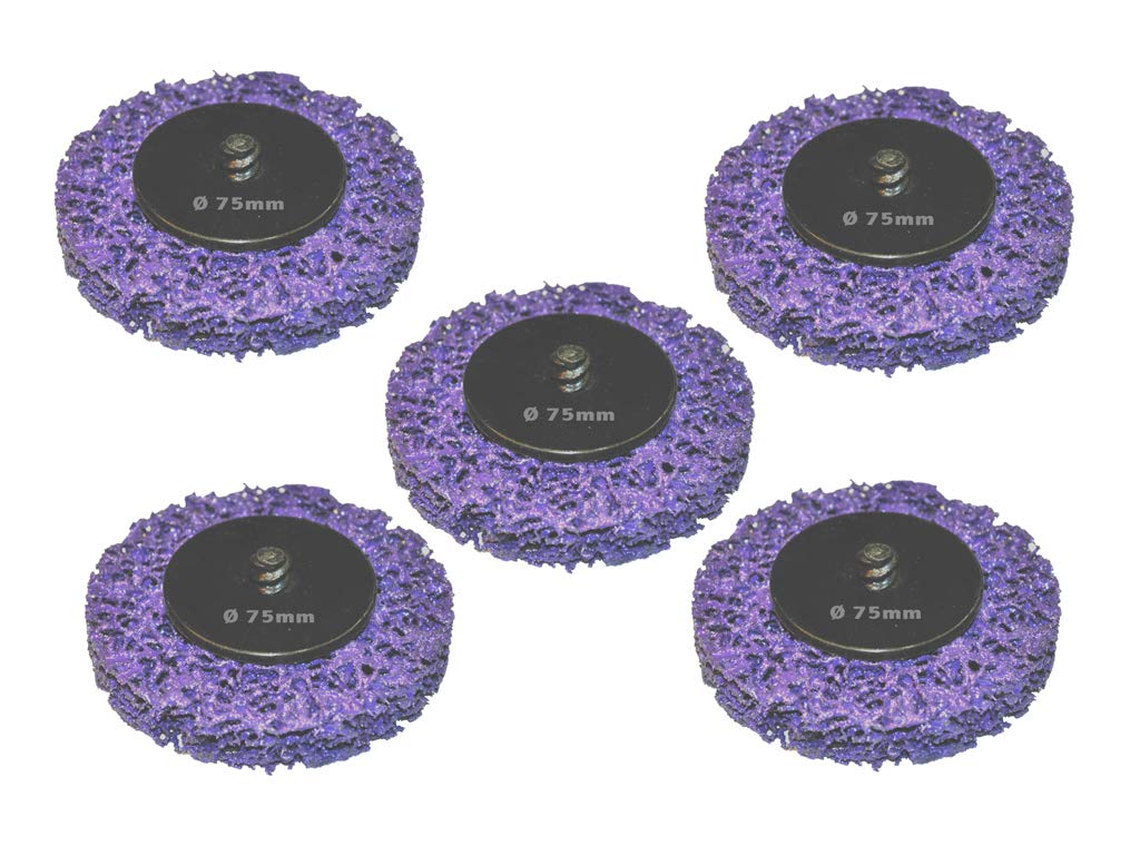  [AUSTRALIA] - Pack of 5 cleaning discs with quick-change system - Purple. Coarse cleaning disc CSD Ø 075mm CBS Clean Strip Disc Premium Purple nylon fabric disc