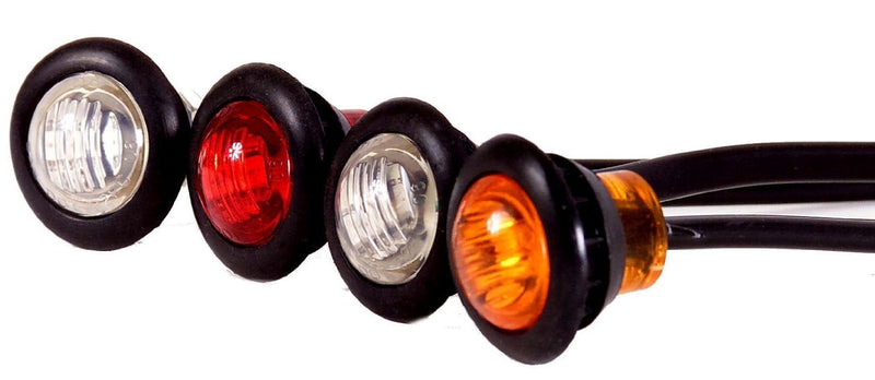  [AUSTRALIA] - Maxxima M09300RCL Red 3/4" Round LED Clear Lens Combination Clearance Marker Light Red Clear Lens