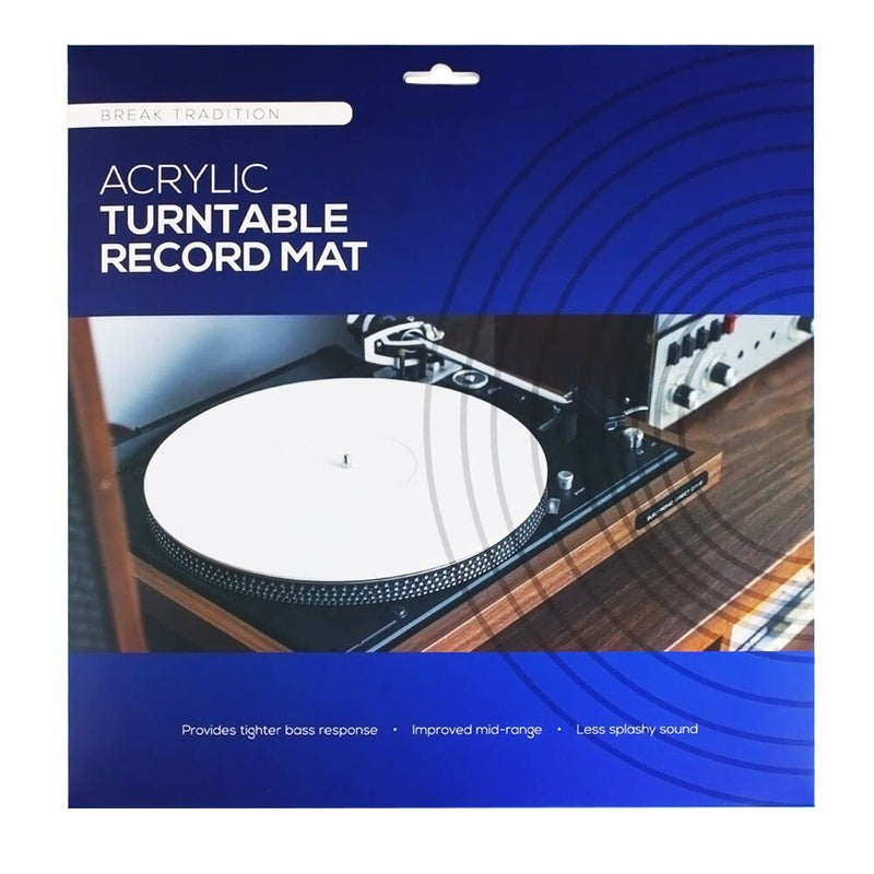  [AUSTRALIA] - White Acrylic Turntable Mat by Break Tradition - Vinyl Record Accessories for LP Record Player - Premium Turntable Slipmat to Reduce Noise Due To Static and Improve Sound Quality