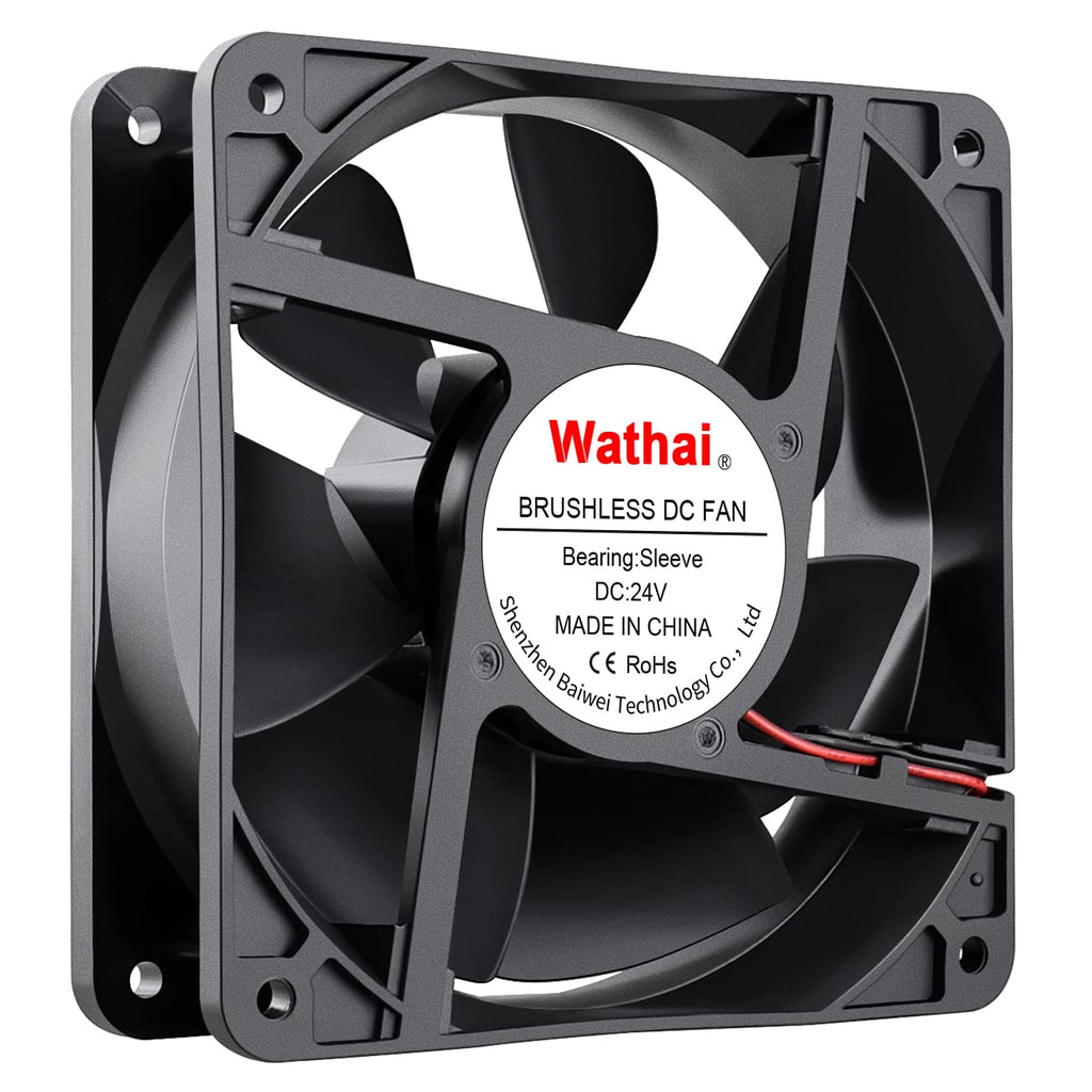  [AUSTRALIA] - Wathai 120x120x38mm 120mm 24V 2Pin Brushless DC Industrial Cooling Case Fan 24V 2Pin Sleeve