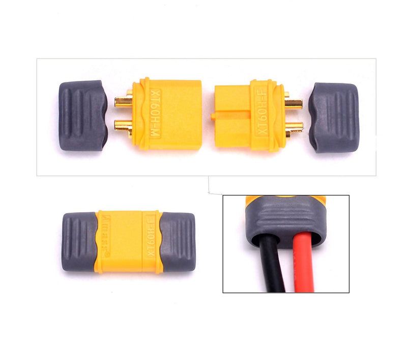 4pcs XT60 Plug Male Female Connector with Sheath Housing Connector with 150mm 12AWG Silicon Wire for RC Lipo Battery FPV Drone XT60 Connector - LeoForward Australia