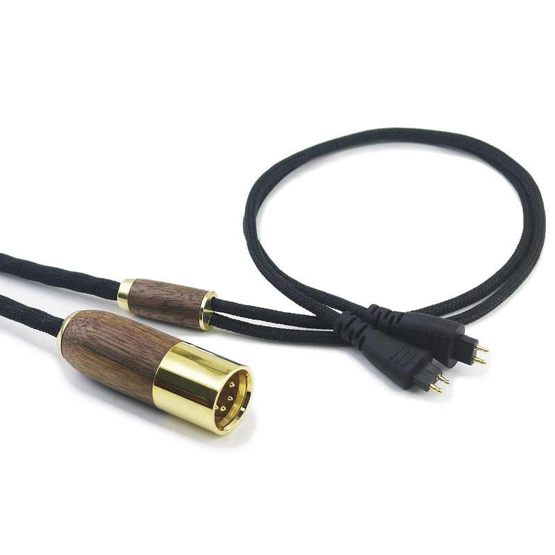  [AUSTRALIA] - NewFantasia 4-pin XLR Balanced Male 6N OCC Copper Silver Plated Cord 4-pin XLR Balanced Cable Compatible with Fostex TH-900 MKII, TH610, TH900 MK2 Premium Headphones Walnut Wood Shell