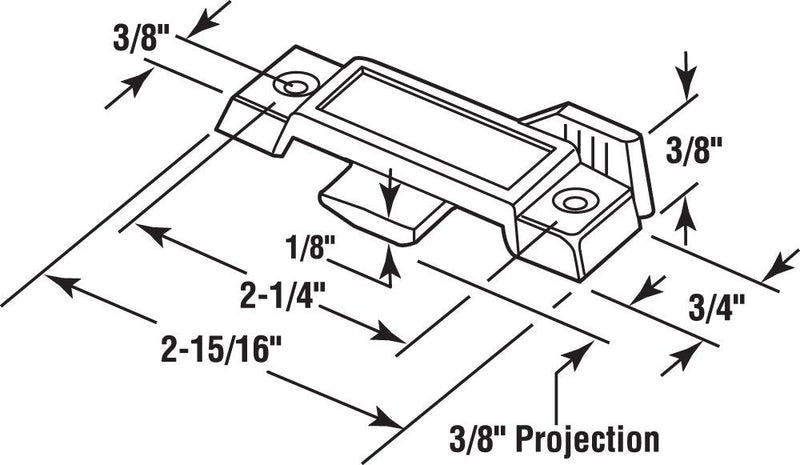  [AUSTRALIA] - Prime-Line F 2666 Sash Lock for Vertical and Horizontal Sliding Windows – Universal Window Sash Lock to Replace Broken Locks for Additional Home Security, 2-1/4” Mounting Hole Centers, White