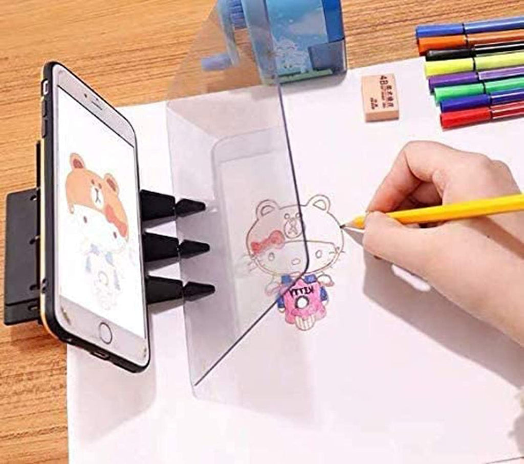  [AUSTRALIA] - Optical Drawing Tracing Board DIY Drawing Tracing Pad Portable Sketching Painting Tool Copy Pad No Overlap Shadow Mirror Image Reflection Projector Zero-Based Toy for Students Artists Beginners white