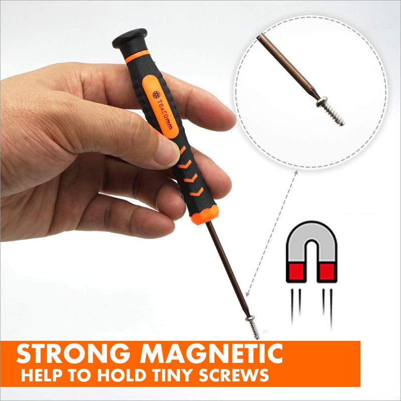  [AUSTRALIA] - TECKMAN T6 T8 T9 T10 Torx Security Screwdriver Set, Repair Kit for Xbox one Xbox 360 PS3 PS4 Controller Disassembly and Cleaning with Anti-static Brush, Tweezer, Spare Screws and Opening Pry Tools