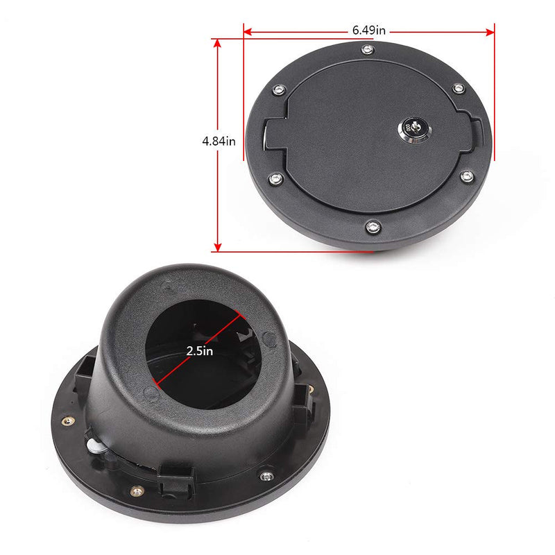  [AUSTRALIA] - JeCar Fuel Door Cover Locking Gas Cap Cover for 2007-2018 Jeep Wrangler JK & Unlimited