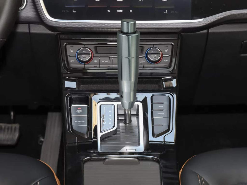  [AUSTRALIA] - Lunsom Automatic Shift Knob Metal Car Shifting with Push Button Aluminum Alloy Shifter Lever Handle Long Stick Gear Head Fit Universal Manual Transmission Vehicle (Titanium) Titanium