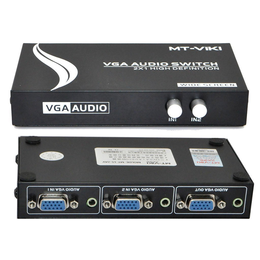  [AUSTRALIA] - iKKEGOL 2 Port VGA Audio Video Switch 2x1 SVGA Switcher Box 2 in 1 Out PC Monitor LCD TFT Sharing