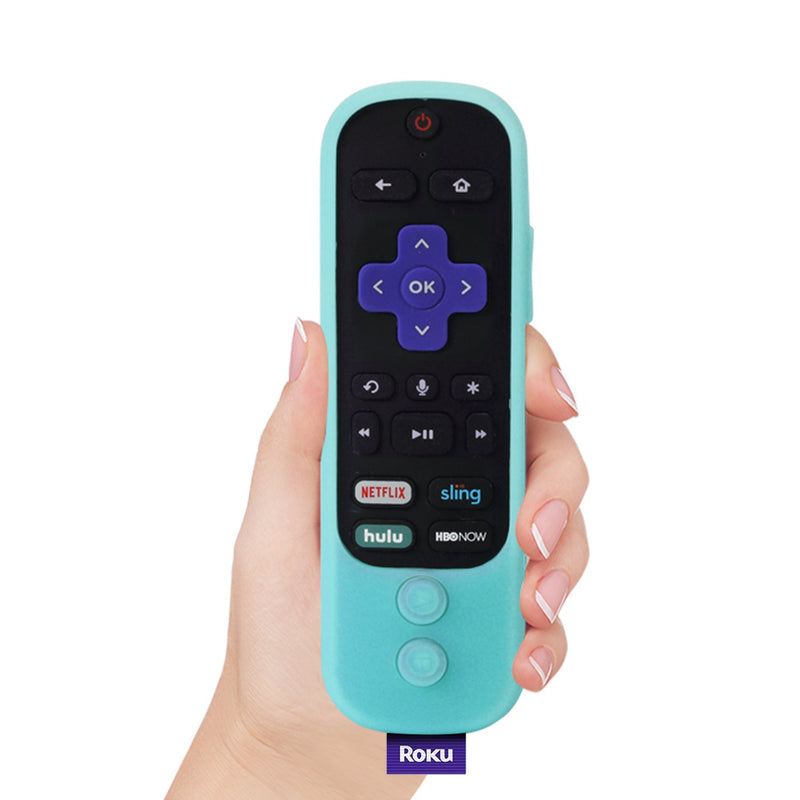 SIKAI Silicone Case for 2018 Roku Ultra Remote Shockproof Protective Cover for Roku Ultra 4661R with Power Button Remote Jack Hole Cutout Anti-Slip Anti-Lost with Hand Strap (Glow in Dark Blue) Luminous Blue - LeoForward Australia